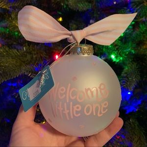Coton Colors Welcome Little One Baby Girl Pink Christmas Ornament
